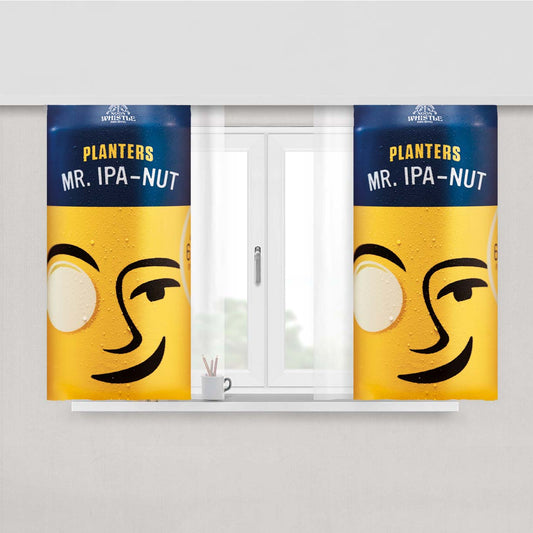 Planters Mr Ipa-Nut Peanut Drink Can Peach Skin Window Curtains