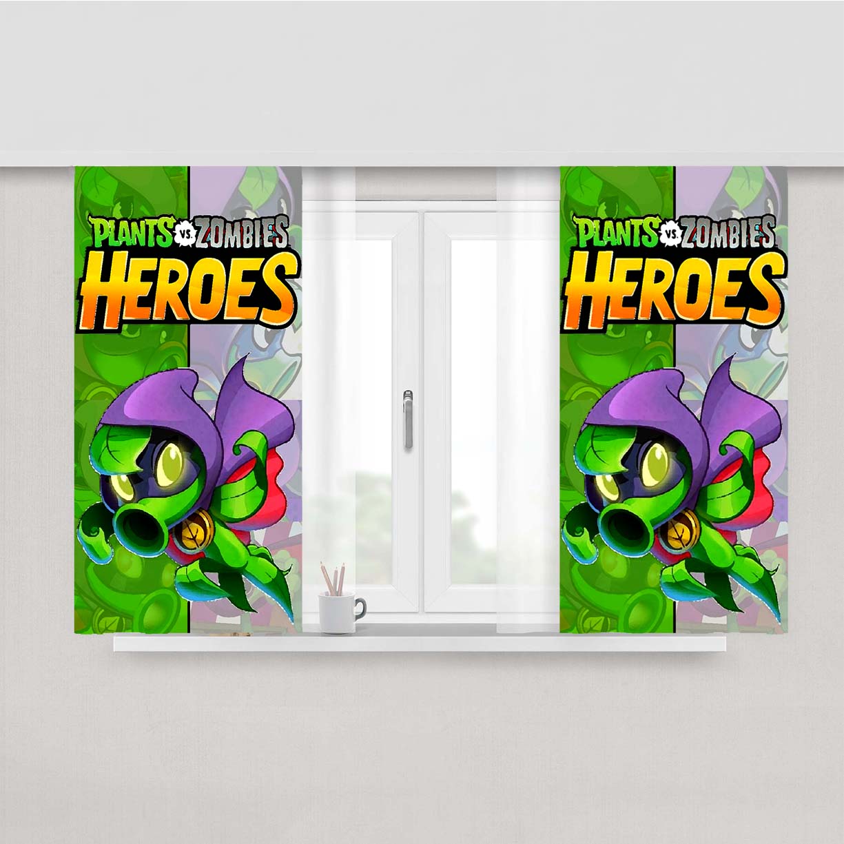 Plants Vs Zombies Heroes Peach Skin Window Curtains