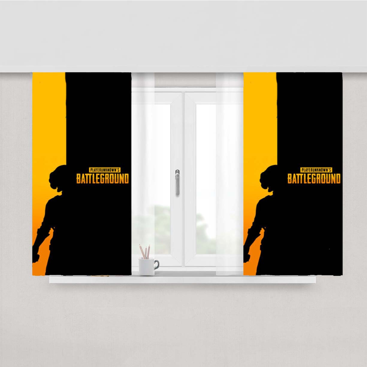 Player Battlegrounds Peach Skin Window Curtains
