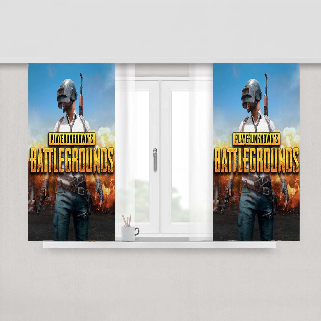 Player Unknowns Battlegrounds Peach Skin Window Curtains