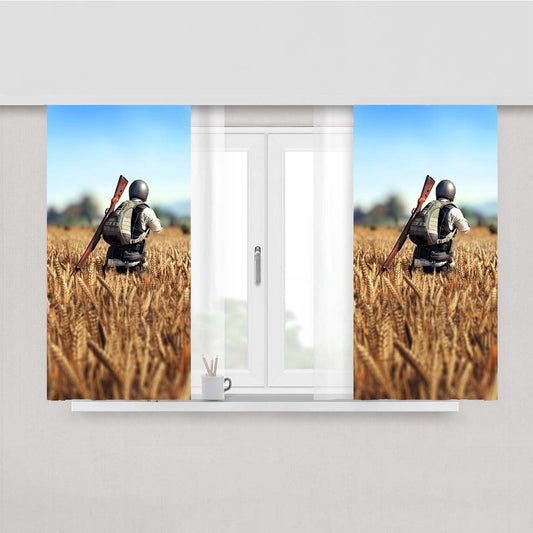 Player Unknowns Battlegrounds Game Play Scene Peach Skin Window Curtains