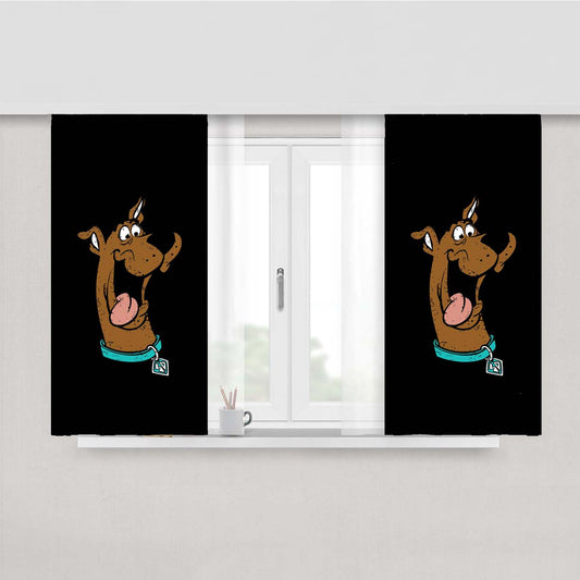 Playful Scobby Doo Dog Character Peach Skin Window Curtains
