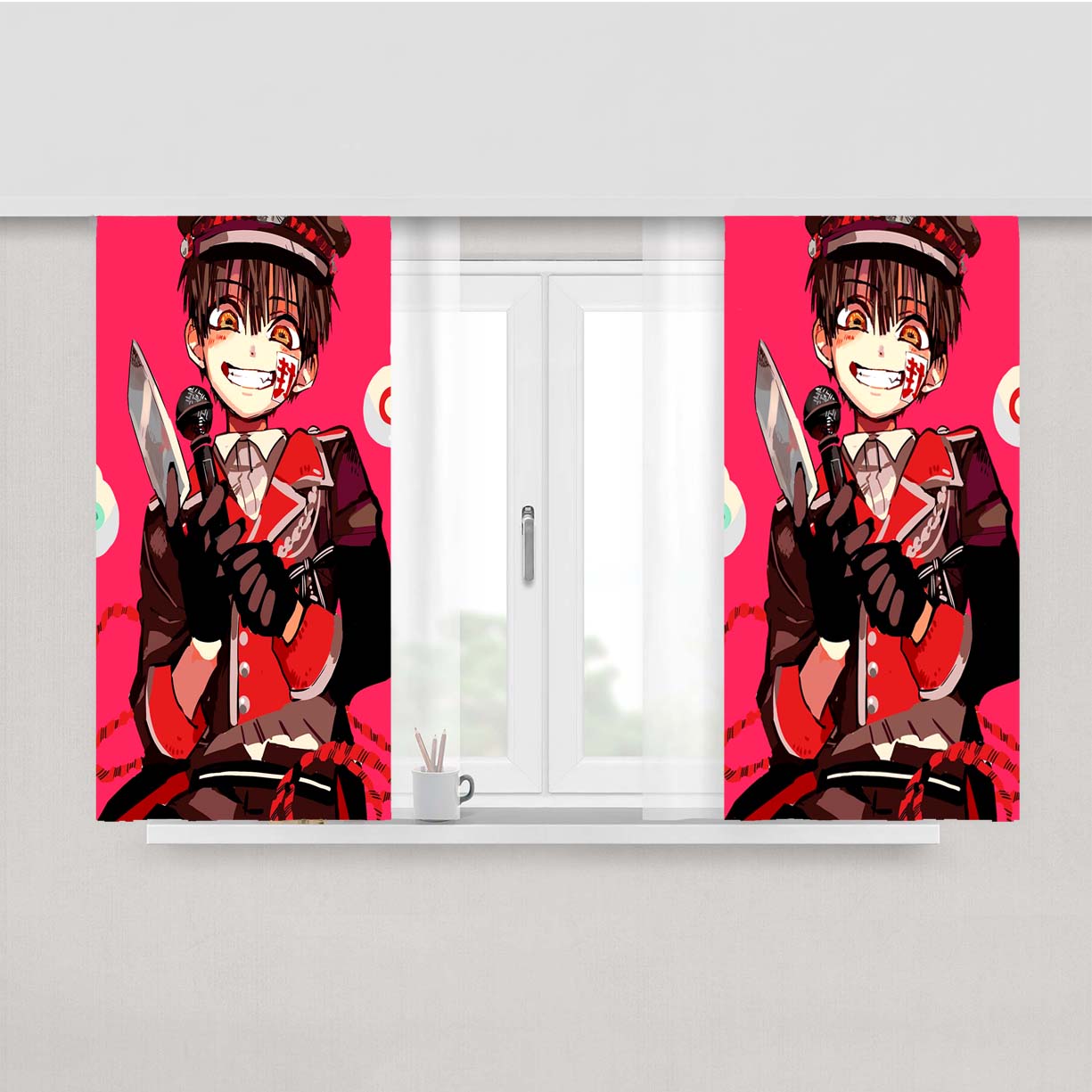 Playful Toilet Bound Hanako Kun Peach Skin Window Curtains
