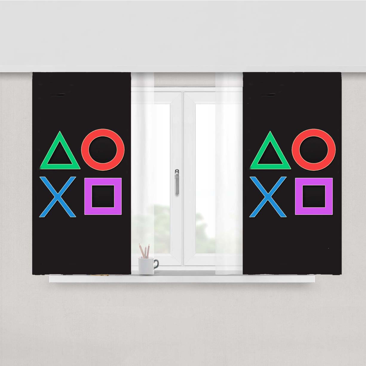 Playstation Controller Peach Skin Window Curtains