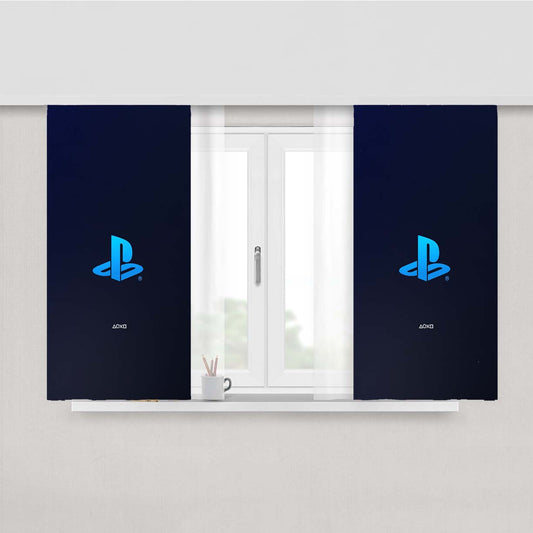 Playstation Ps Logo Peach Skin Window Curtains