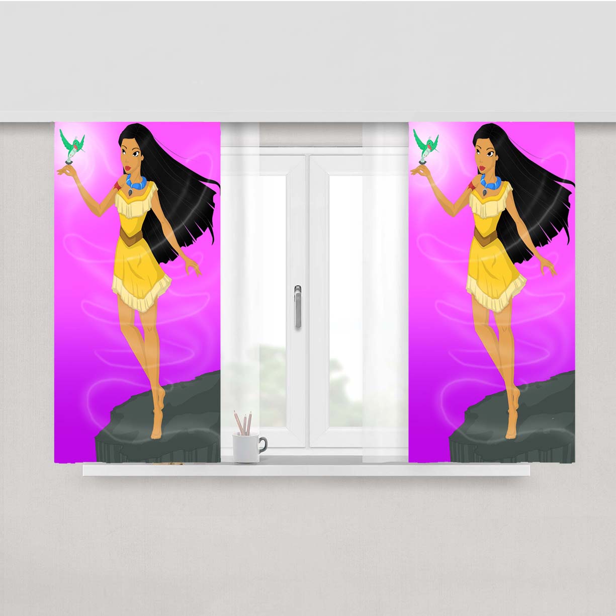 Pocahontas Colors Of The Winds Peach Skin Window Curtains