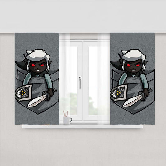 Pocket Dark Link Legend Of Zelda Peach Skin Window Curtains