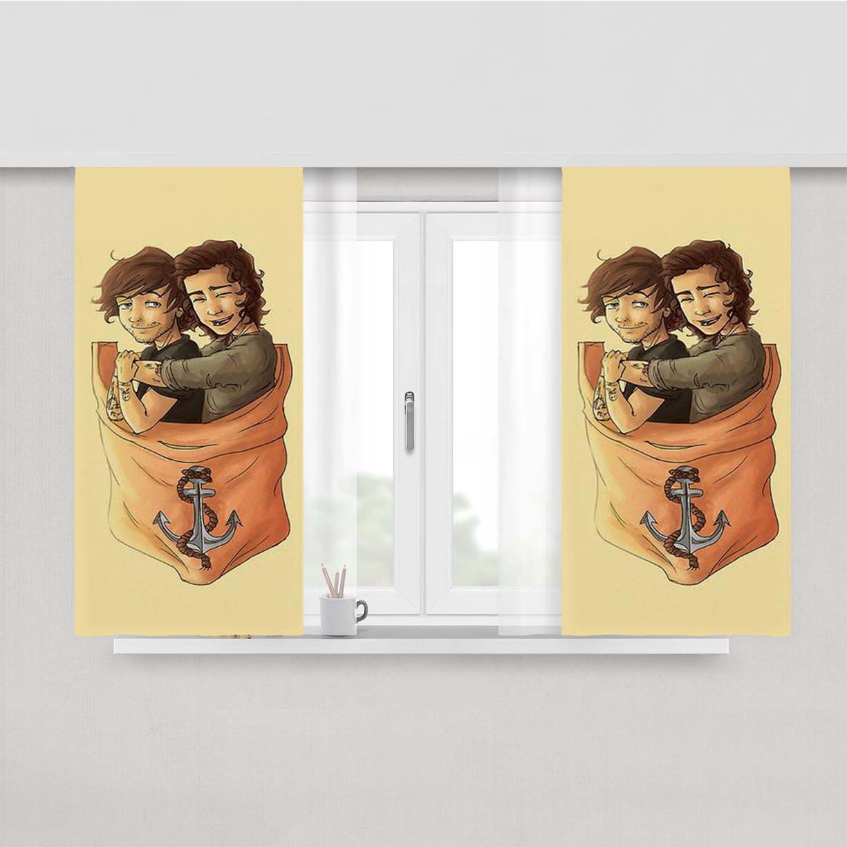 Pocket Larry Peach Skin Window Curtains