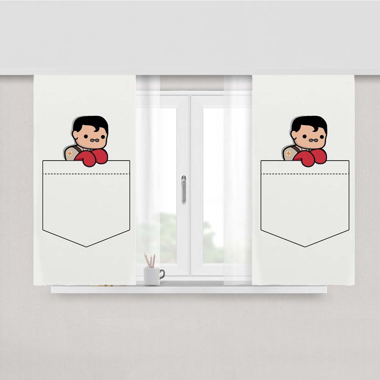Pocket Medic Peach Skin Window Curtains