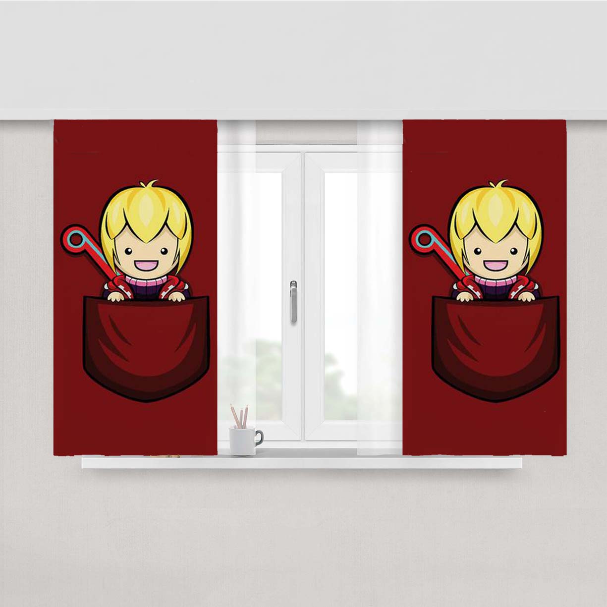Pocket Shulk Peach Skin Window Curtains