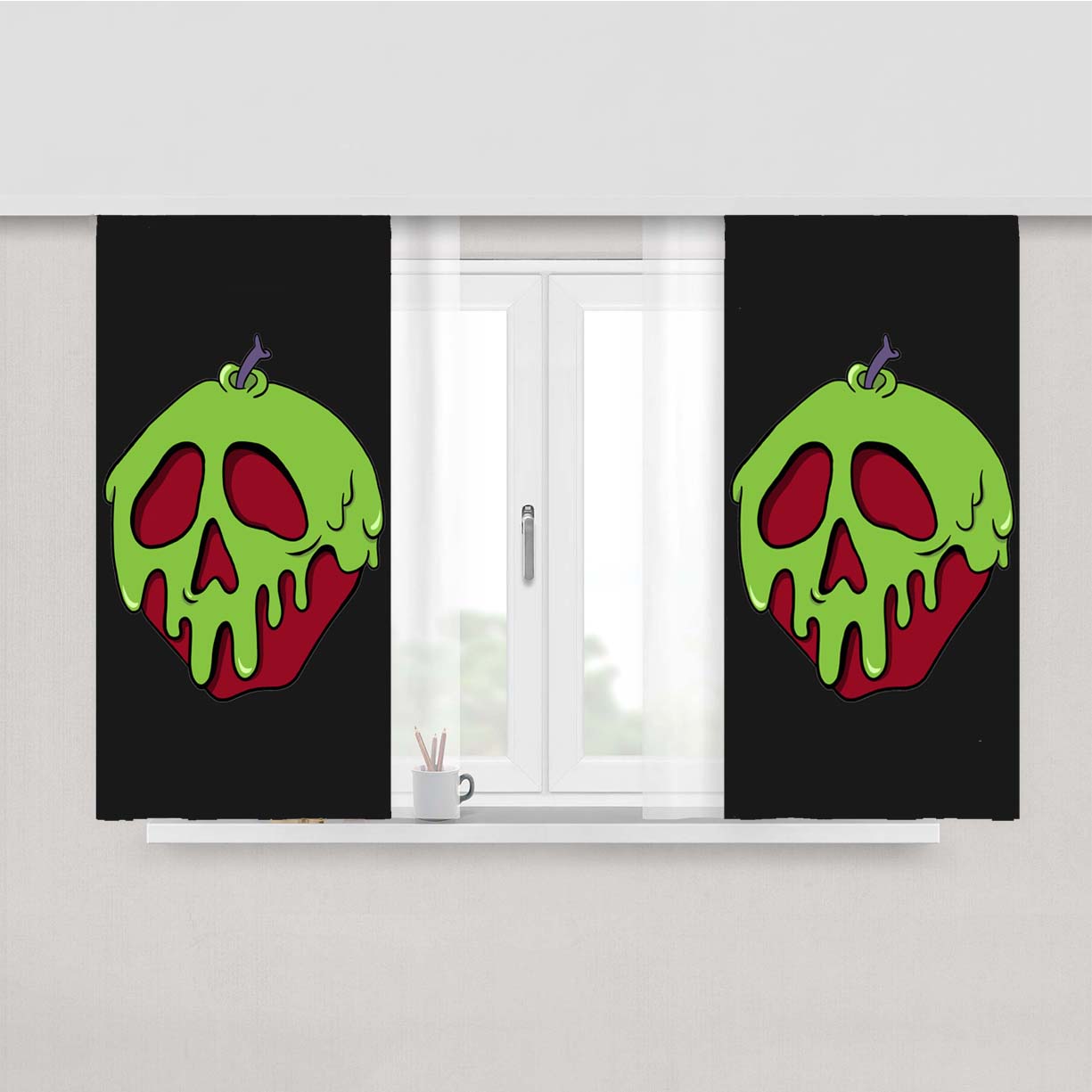 Poison Apple Peach Skin Window Curtains