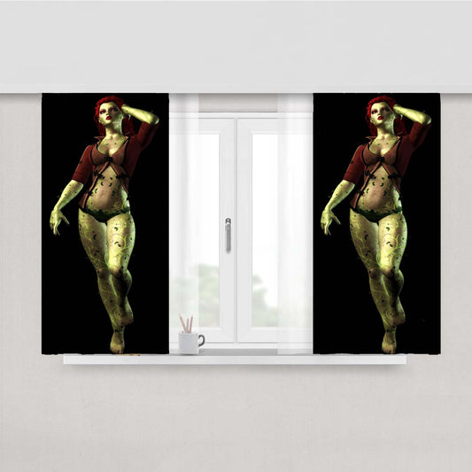 Poison Ivy Batman Villain Peach Skin Window Curtains