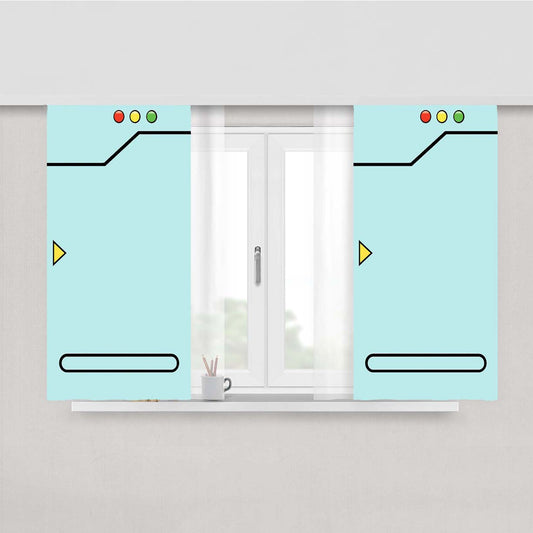 Pokedex Aqua Peach Skin Window Curtains