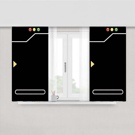 Pokedex Black Peach Skin Window Curtains