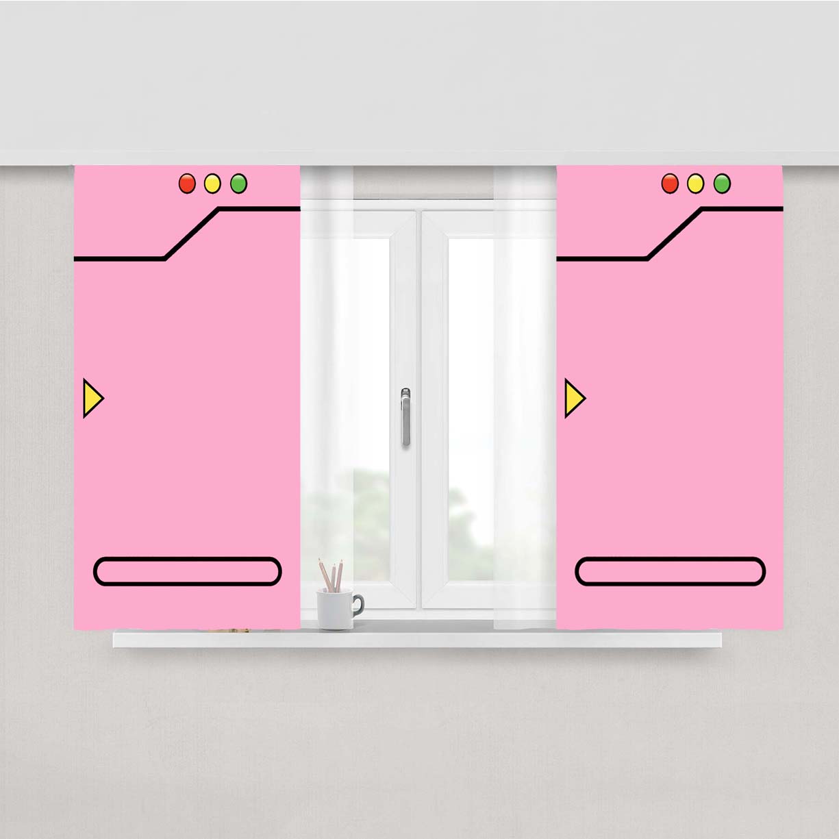 Pokedex Pink Peach Skin Window Curtains