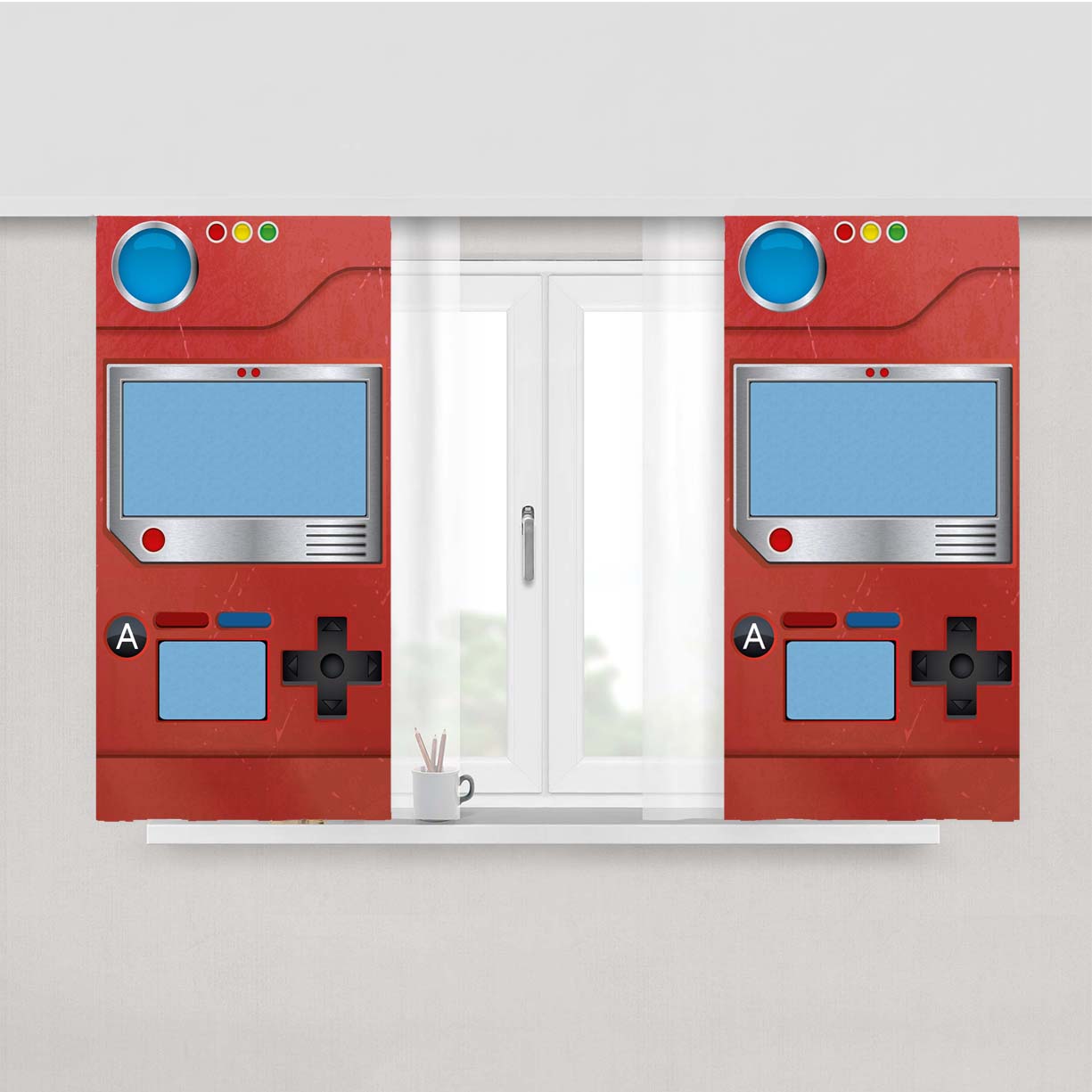 Pokedex Pokemon Display Peach Skin Window Curtains