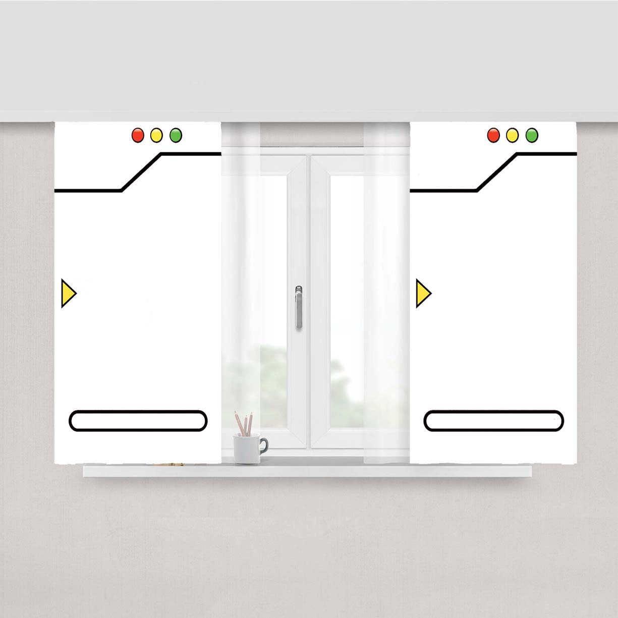 Pokedex White Peach Skin Window Curtains