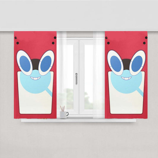 Pokemon Alola Rotom Pokedex Peach Skin Window Curtains