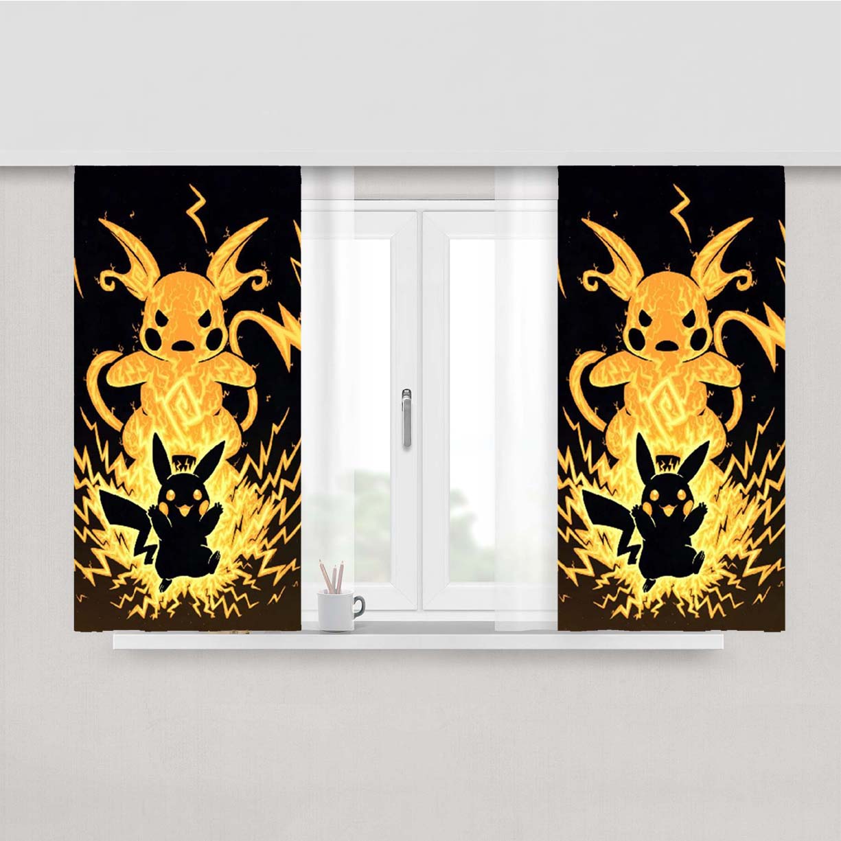 Pokemon Angry P Peach Skin Window Curtains