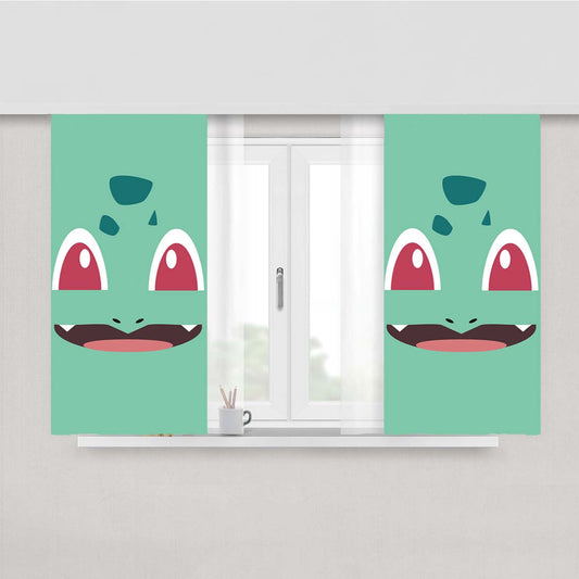 Pokemon Bulbasaur Peach Skin Window Curtains