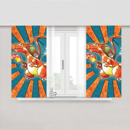 Pokemon Charizard Peach Skin Window Curtains