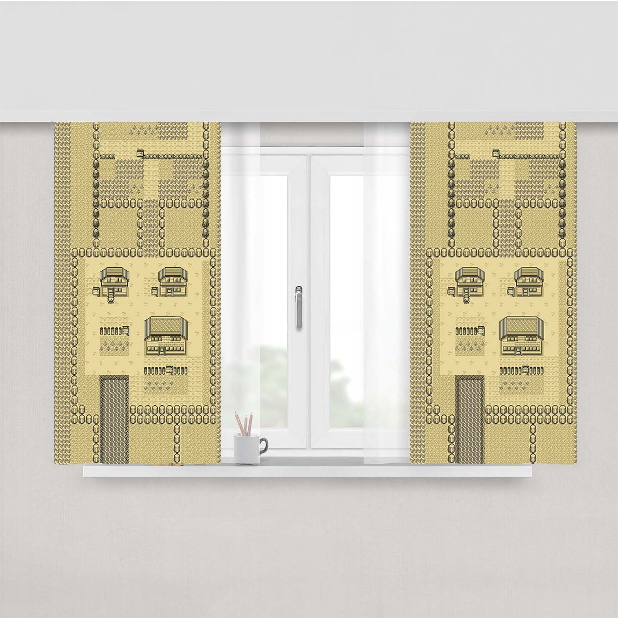Pokemon Classic Peach Skin Window Curtains
