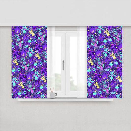Pokemon Creepy Ghost Lavender Town Myth Peach Skin Window Curtains