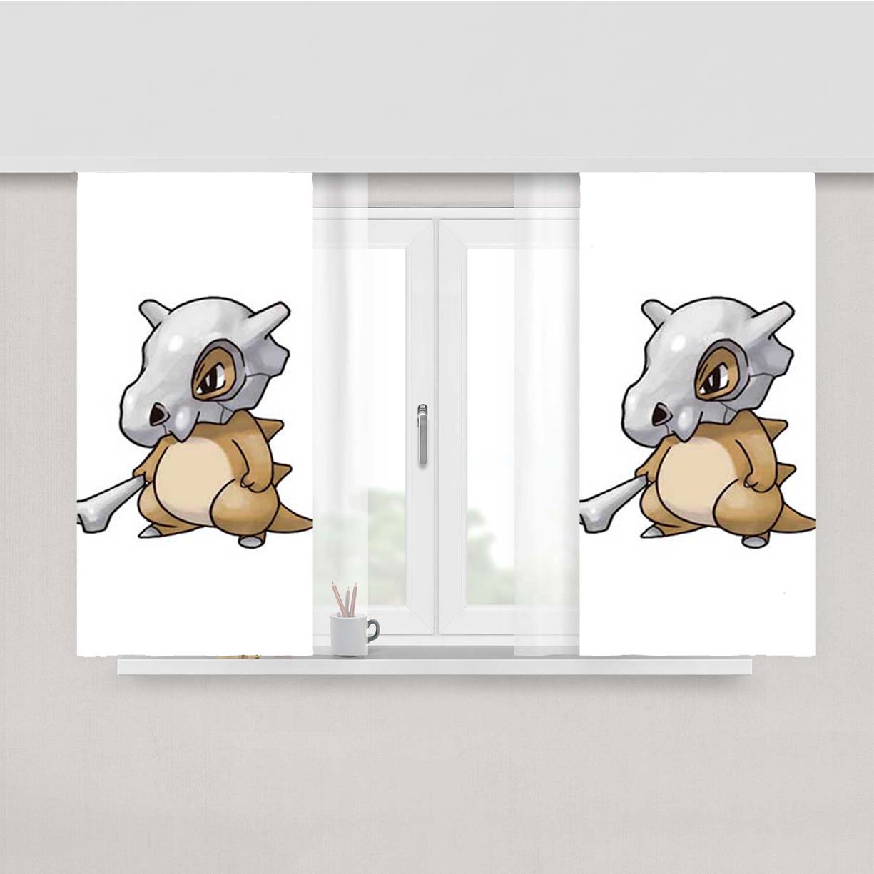 Pokemon Cubone Peach Skin Window Curtains