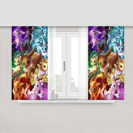 Pokemon Eevee Evolutions Fanart Peach Skin Window Curtains