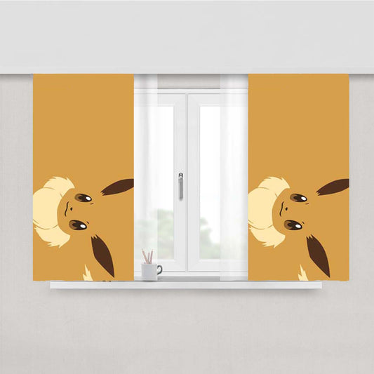 Pokemon Evee Face Peach Skin Window Curtains