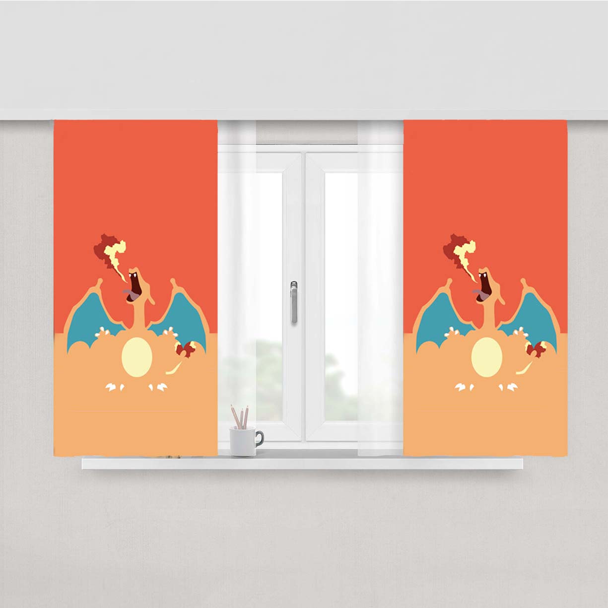 Pokemon Fire Peach Skin Window Curtains