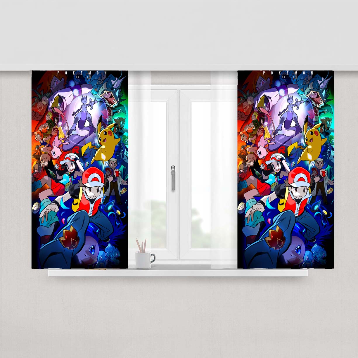 Pokemon Fire Red Fanart Peach Skin Window Curtains