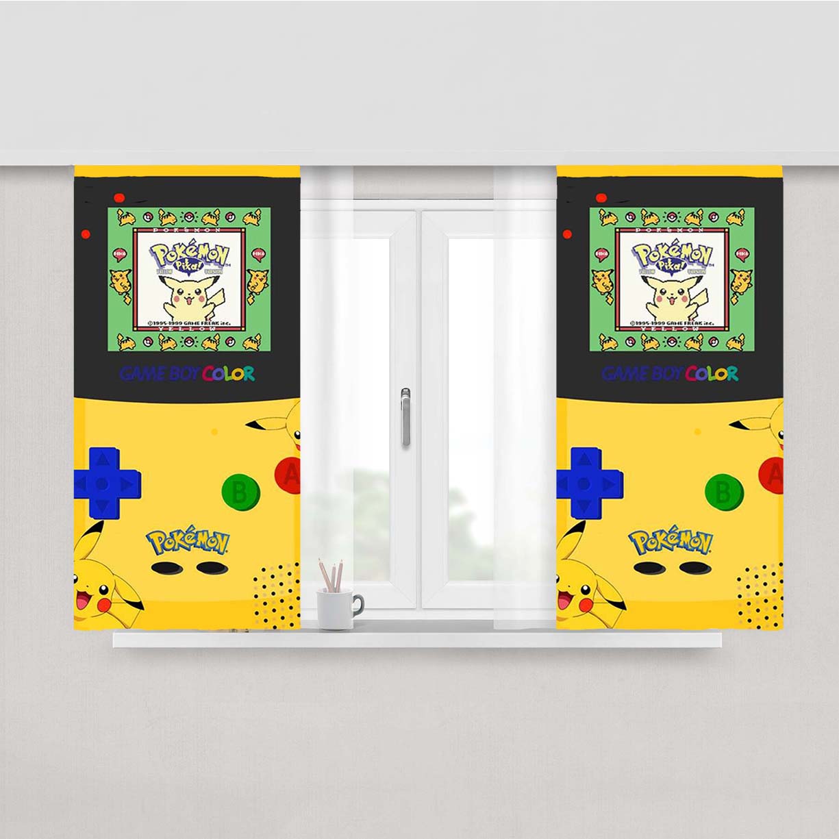 Pokemon Game Boy Color Peach Skin Window Curtains