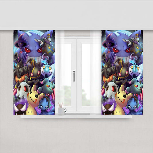 Pokemon Ghost Type Collections Peach Skin Window Curtains