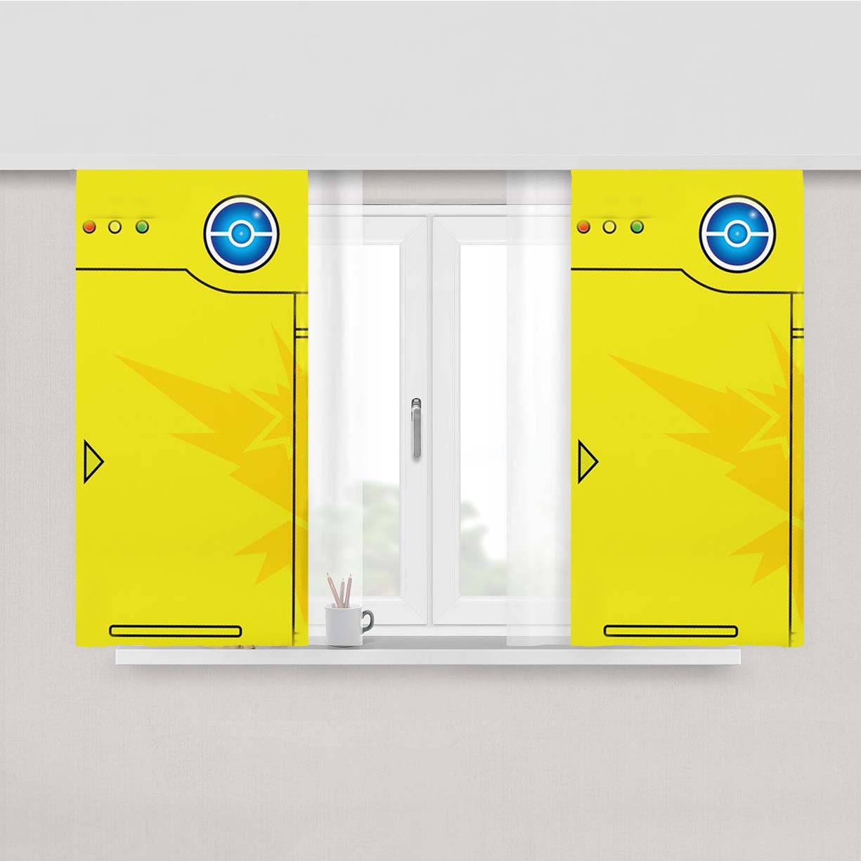 Pokemon Go Instinct Team Pokedex Peach Skin Window Curtains