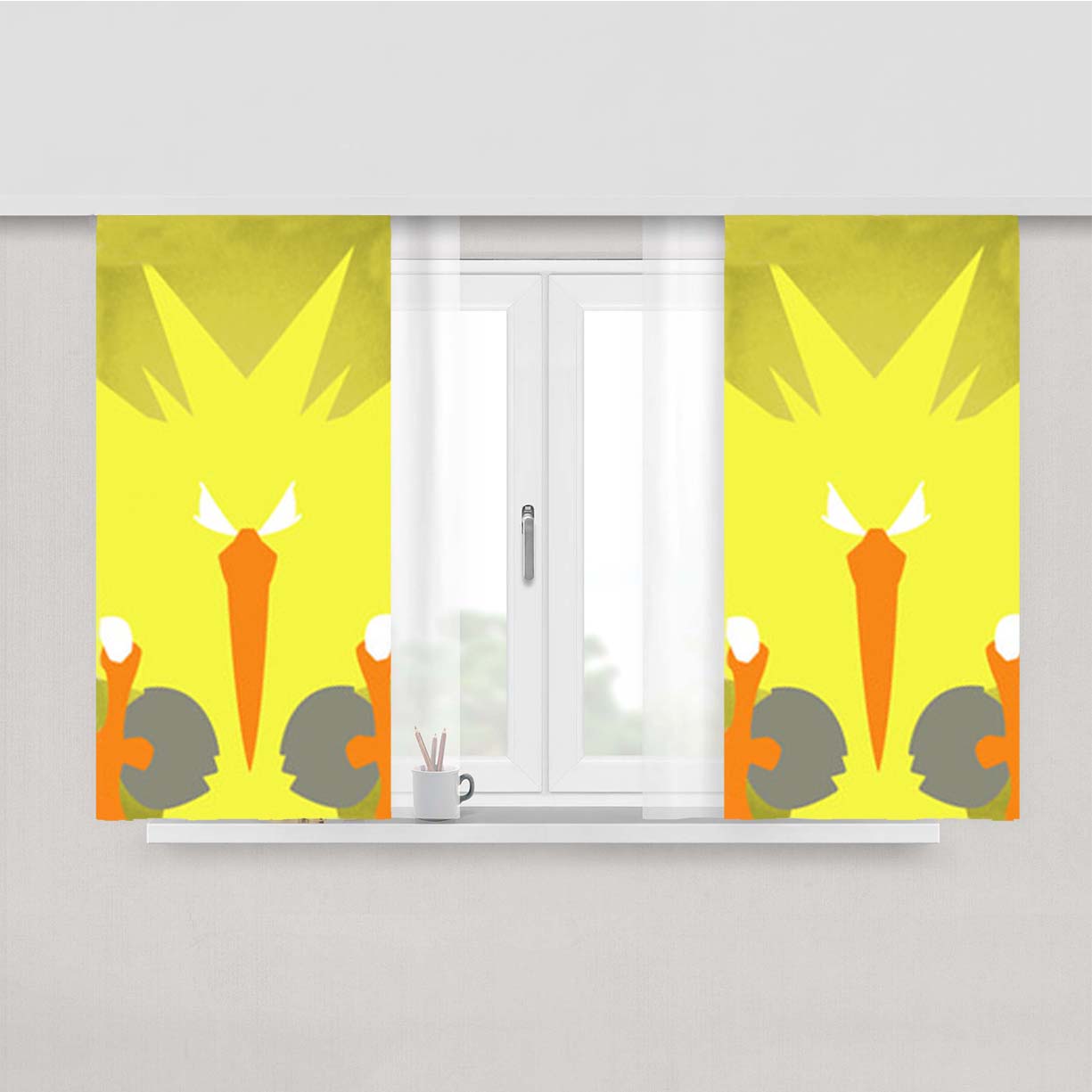 Pokemon Go Zapdos Peach Skin Window Curtains