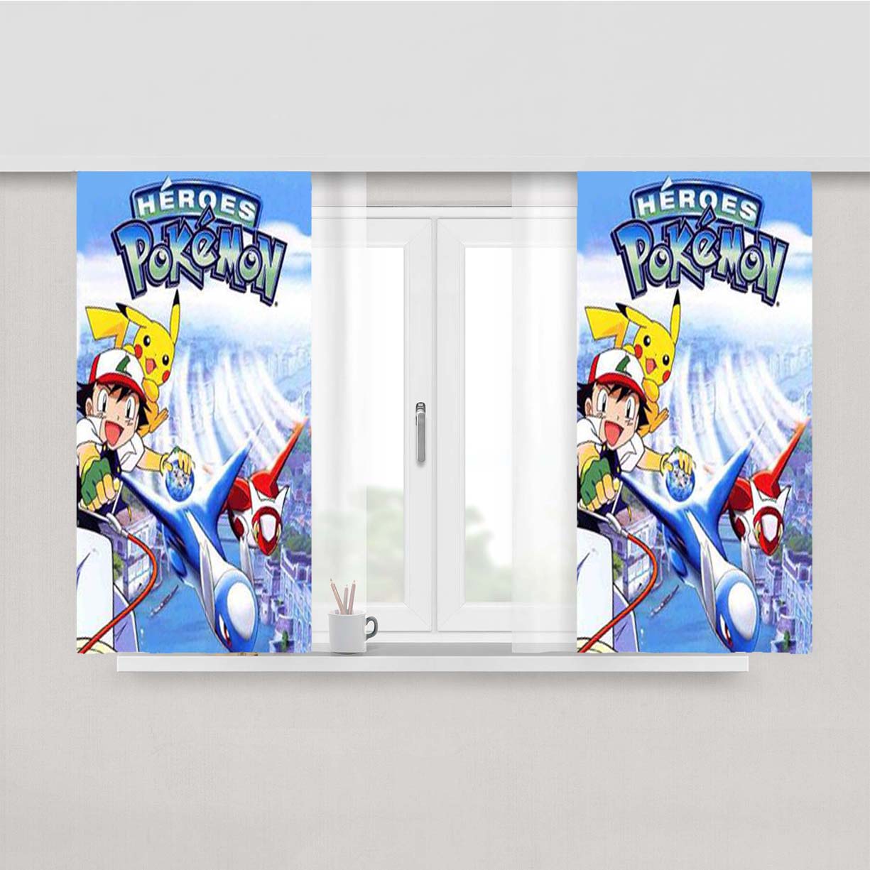 Pokemon Heroes Peach Skin Window Curtains