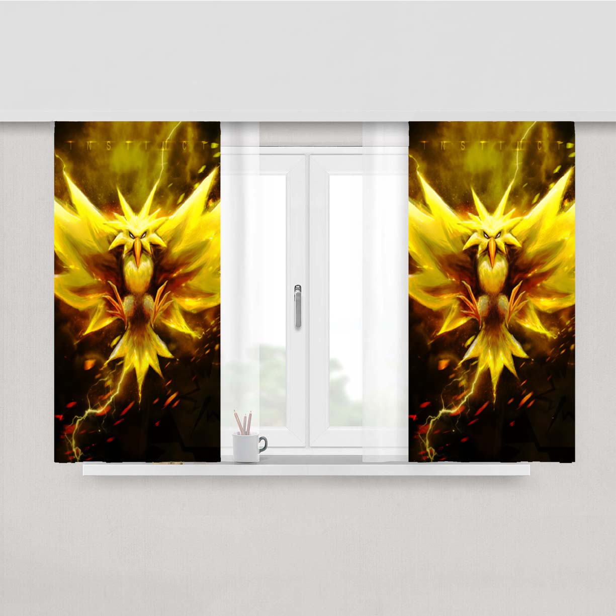 Pokemon I Peach Skin Window Curtains