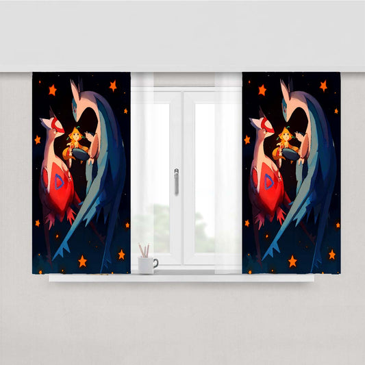 Pokemon Latias And Latios Peach Skin Window Curtains
