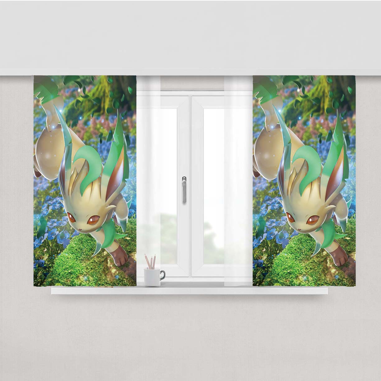Pokemon Leafeon Awesome Wallpaper Peach Skin Window Curtains