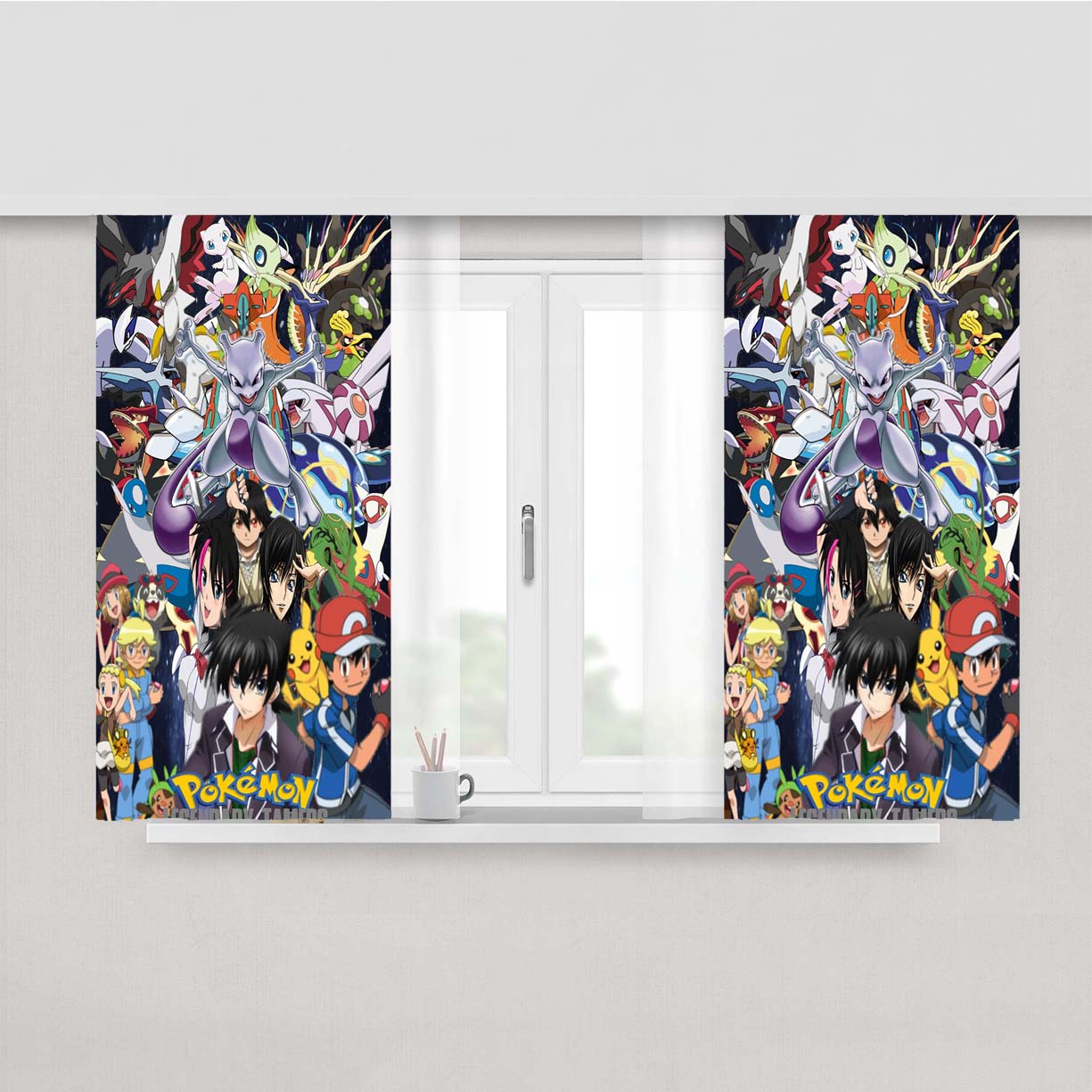 Pokemon Lege Peach Skin Window Curtains