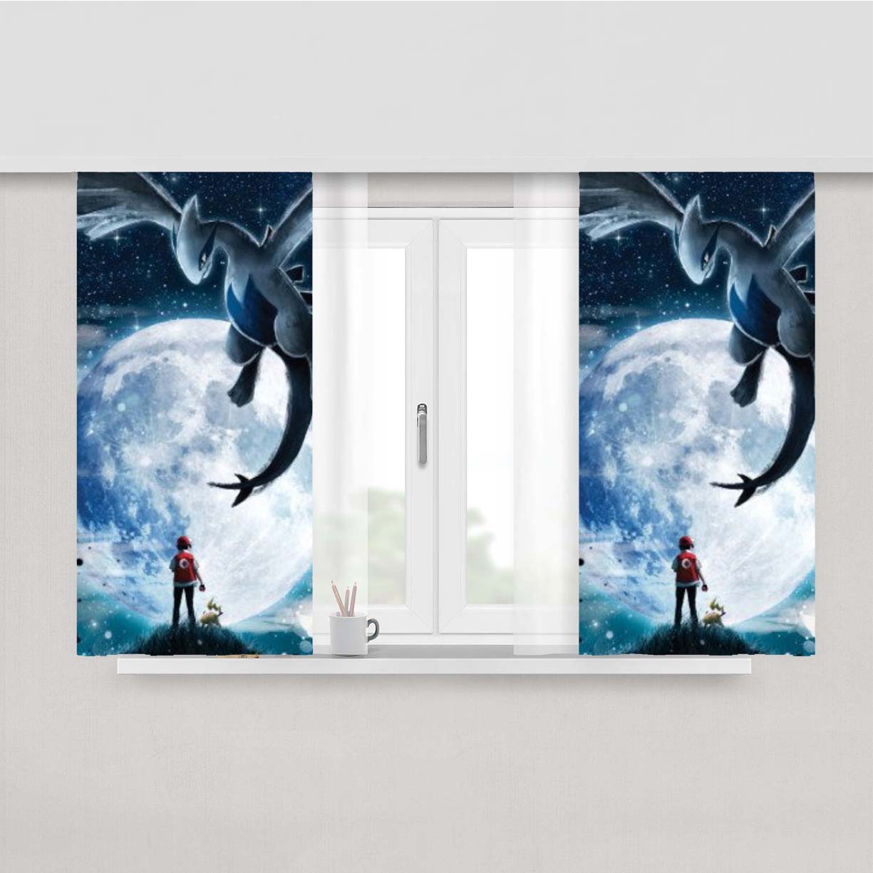 Pokemon Legend Of The Moon Peach Skin Window Curtains