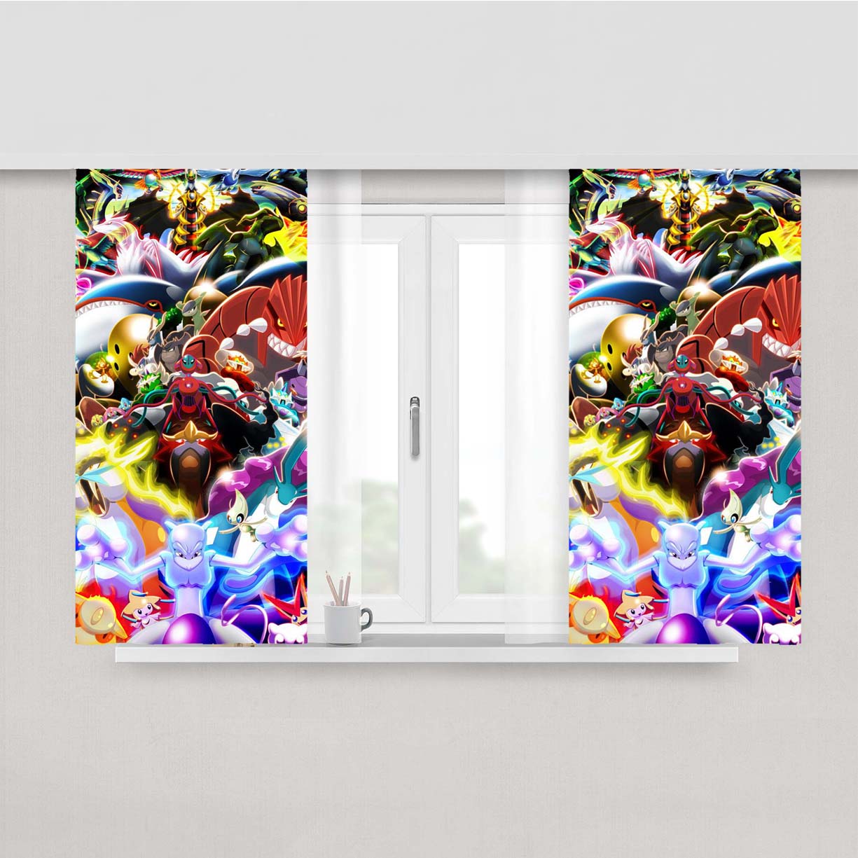 Pokemon Legendary M Peach Skin Window Curtains
