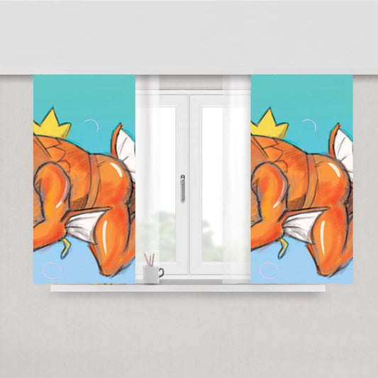 Pokemon Magikarp Sketch Peach Skin Window Curtains