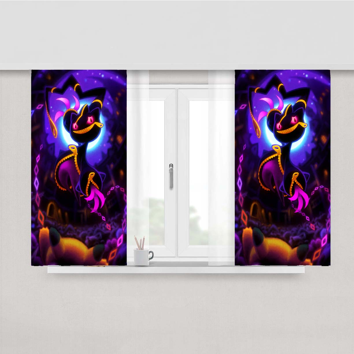 Pokemon Mega Banette Peach Skin Window Curtains