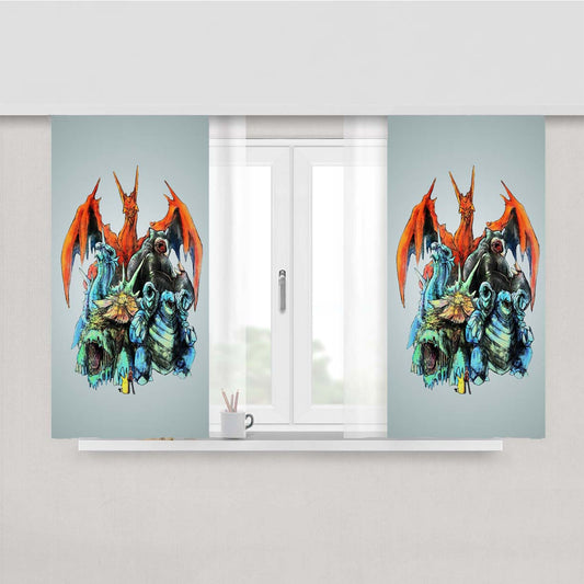 Pokemon Monsters Peach Skin Window Curtains