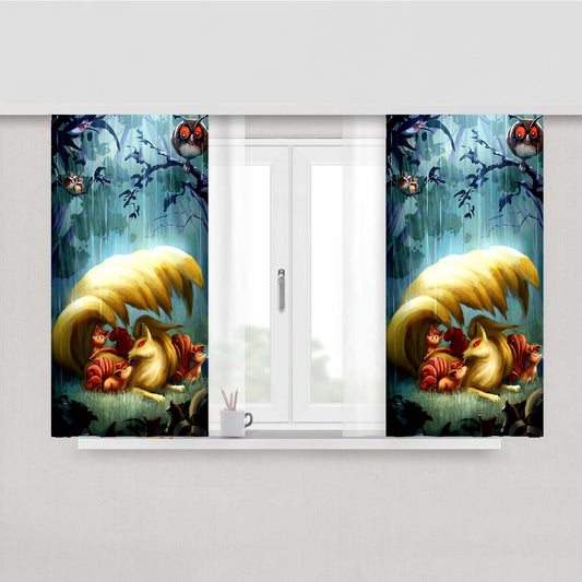 Pokemon Ninetales Peach Skin Window Curtains