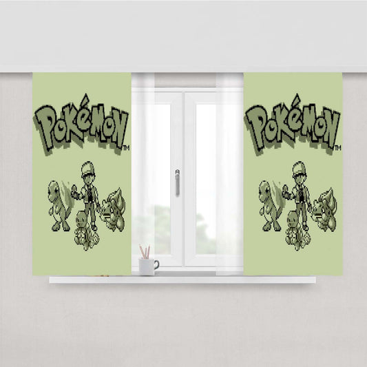 Pokemon Old Retro Game Peach Skin Window Curtains