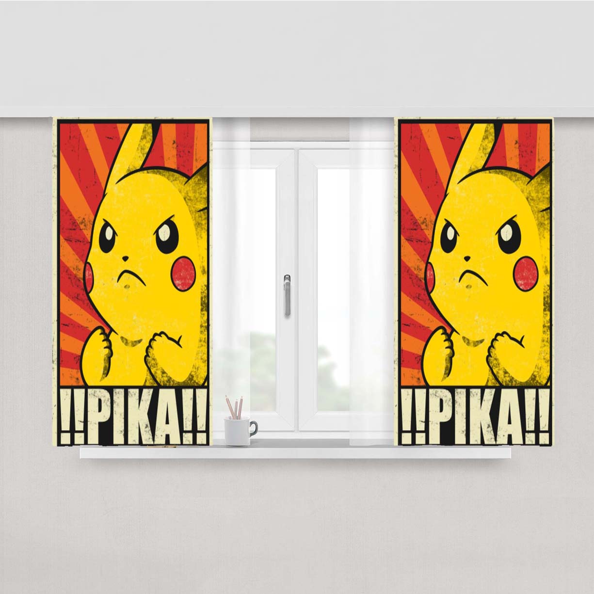 Pokemon Pika Pikachu Japan Peach Skin Window Curtains