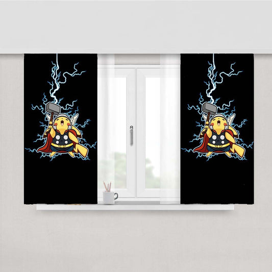 Pokemon Pikach Peach Skin Window Curtains
